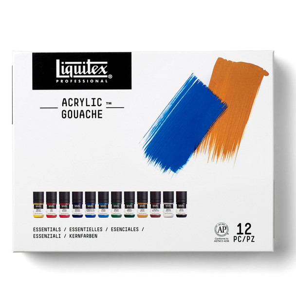 Acrylic Gouache - 12 x 22ml Set - Essentials Acrylic Gouache - 12 x 22ml Set - Essentials