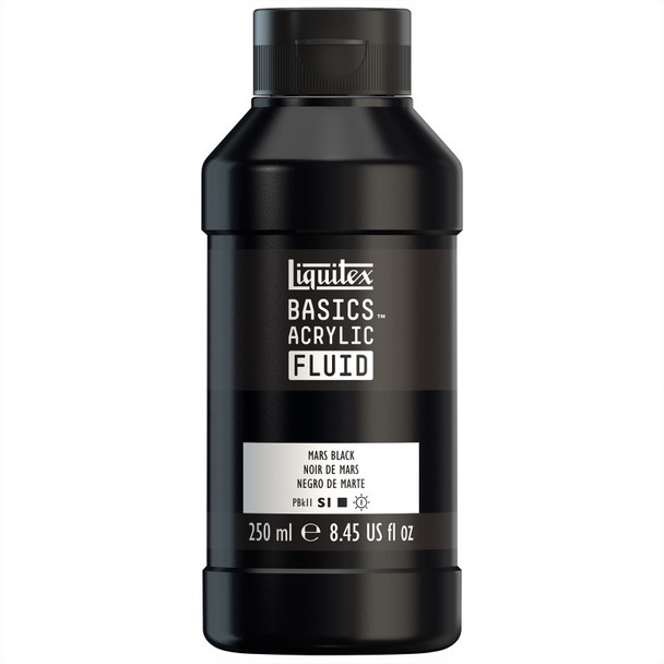 LQ BASICS Acrylic Fluid 250ml Bottle -  Mars Black LQ BASICS Acrylic Fluid 250ml Bottle -  Mars Black