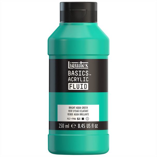 BASICS Acrylic Fluid, 250 mL, Bottle, Bright Aqua Green