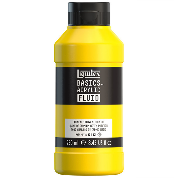 LQ BASICS Acrylic Fluid 250ml Bottle -  Cadmium Yellow Medium Hue LQ BASICS Acrylic Fluid 250ml Bottle -  Cadmium Yellow Medium Hue