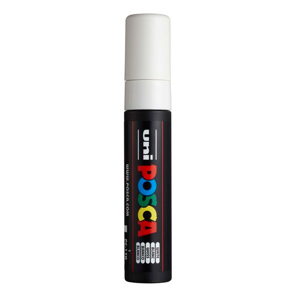 uni® POSCA PC-17K Water-Based Paint Markers, Extra Broad Tip (15mm), White