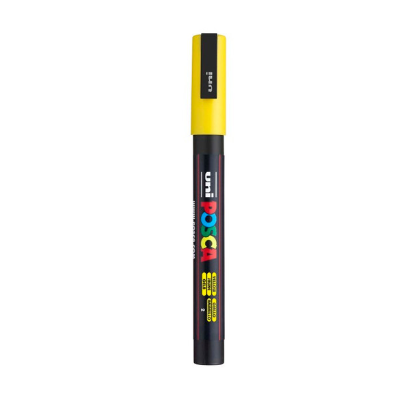 uni® POSCA PC-3M Water-Based Paint Markers, Reversible Fine Tip (0.9-1.3mm), Yellow