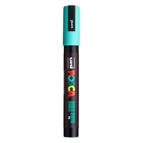 uni® POSCA PC-5M Water-Based Paint Markers, Reversible Medium Tip (1.8-2.5mm), Aqua Green