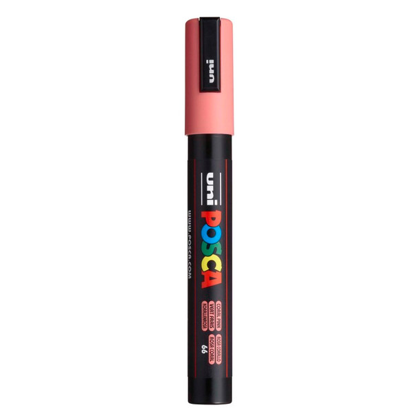 uni® POSCA PC-5M Water-Based Paint Markers, Reversible Medium Tip (1.8-2.5mm), Coral Pink