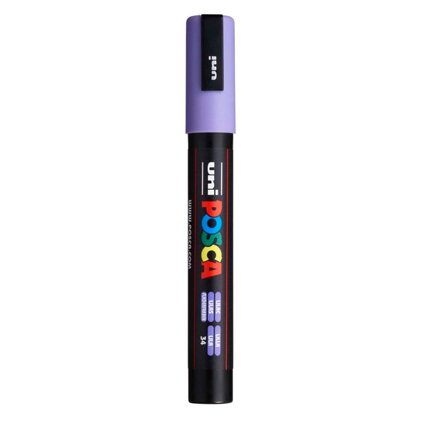 uni® POSCA PC-5M Water-Based Paint Markers, Reversible Medium Tip (1.8-2.5mm), Lilac