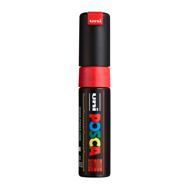 uni® POSCA PC-8K Water-Based Paint Markers, Broad Tip (8mm), Fluorescent Red