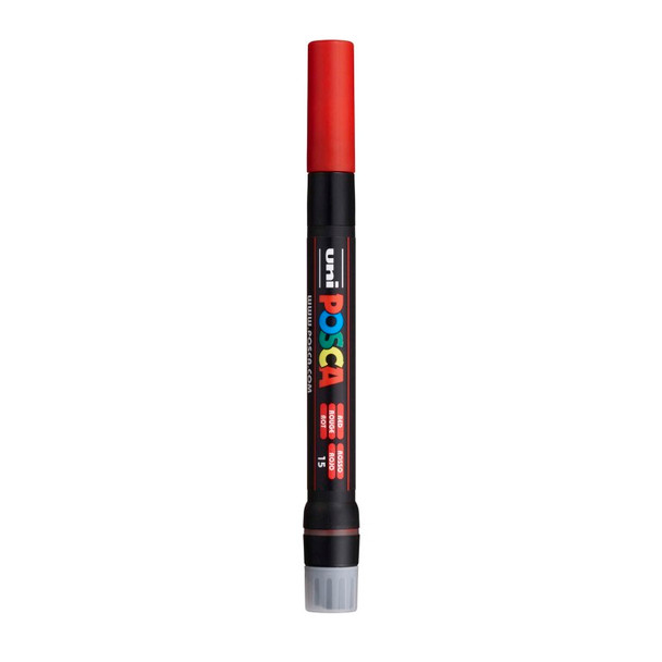 uni® POSCA PCF-350 Water-Based Paint Markers, Brush Tip (1-10mm), Red
