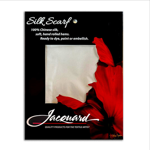 Habotai Silk Scarf, 14" X 72", 8 mm, White