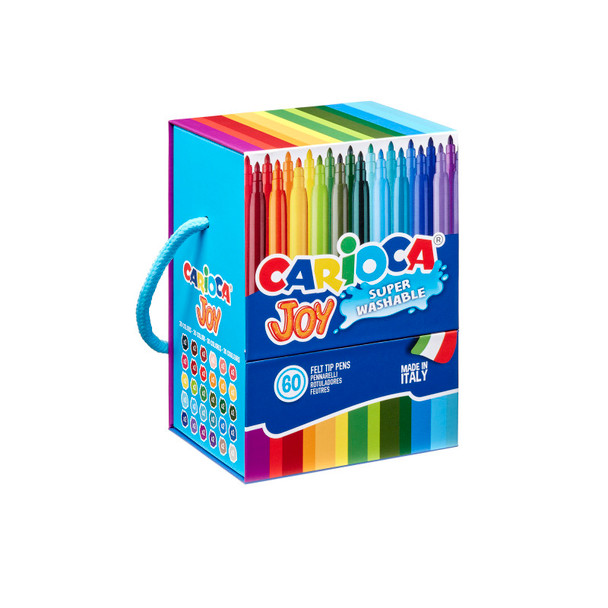 Joy Washable Hard Box Fine Tip Felt Tip Pens - 60 Pieces