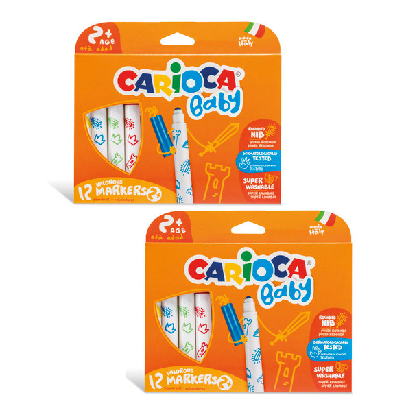 BABY Valorous Washable Marker, 12 Per Pack, 2 Packs