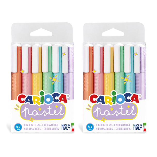 Pastel Washable Highlighters, 6 Per Pack, 2 Packs