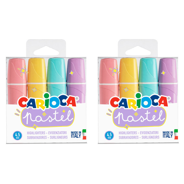 Memolight Pastel Washable Highlighters, 4 Per Pack, 2 Packs