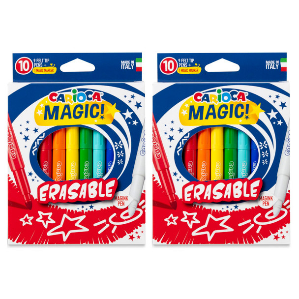 Magic Erasable Felt Tip Pens, 10 Per Pack, 2 Packs