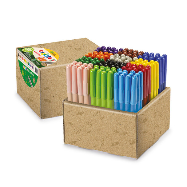 Eco Family Joy Fine Tip Felt Tip Washable Pens School Box - 144 Pieces