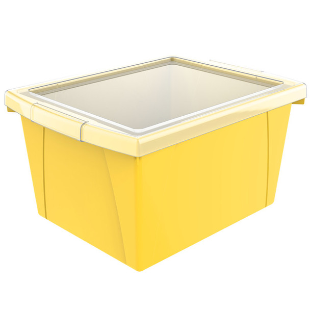 4 Gallon Storage Bin with Lid, Yellow