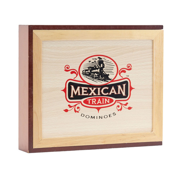 Mexican Train Dominoes in Wooden Case Mexican Train Dominoes in Wooden Case