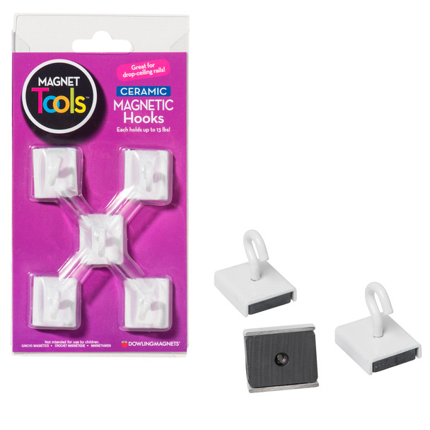 Ceramic Magnetic Ceiling Hooks, 5 Per Pack, 3 Packs - DO-735008BN