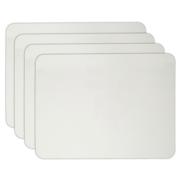 Dry Erase Board, One-Sided Plain, White, 9" x 12", Pack of 4