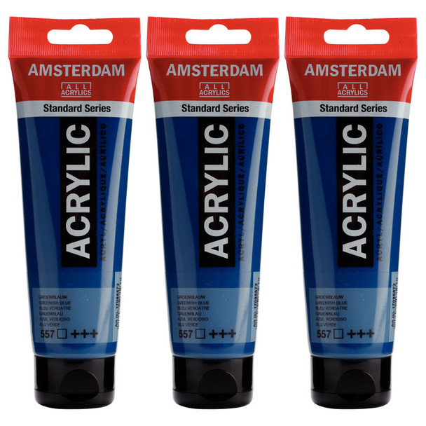 Standard Acrylic Paint, 120ml, Greenish Blue 557, Pack of 3