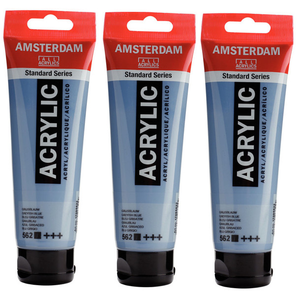 Standard Acrylic Paint, 120ml, Greyish Blue 562, Pack of 3
