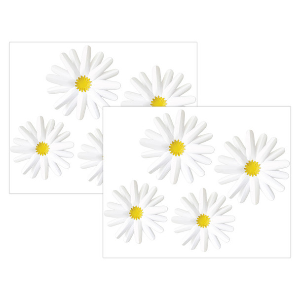 Happily Ever Elementary Retro Remix Daisies Dimensional Accents, 4 Per Pack, 2 Packs