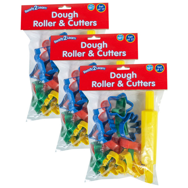 Dough Roller & Cutters, 17 Per Set, 3 Sets