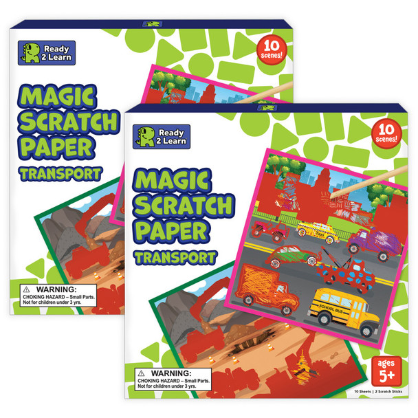 Magic Scratch Paper, Transport, 10 Per Pack, 2 Packs