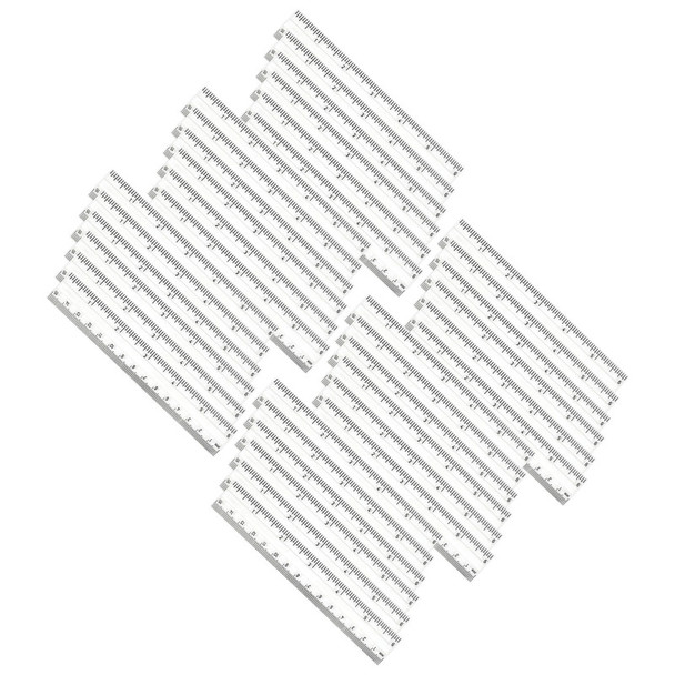 Double Bevel Plastic Ruler, 6", Clear, Pack of 36