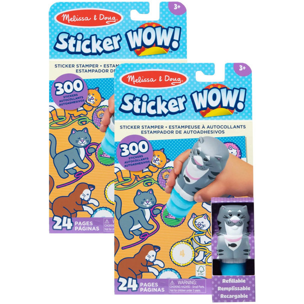 Sticker WOW! Activity Pad Set, Cat, 300 Stickers Per Set, 2 Sets
