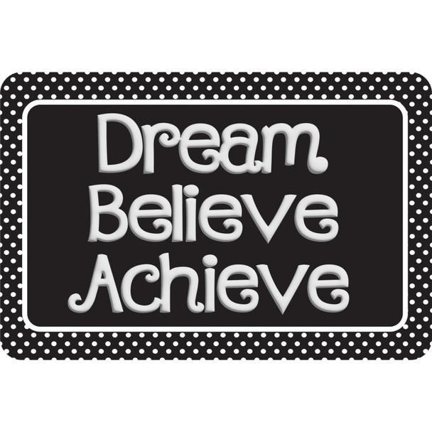 The Original Fun Mat® Computer Mouse Pad, 11.75x8 in, Dream, Believe, Achieve, Black with White Dots