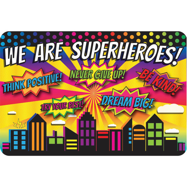 The Original Fun Mat® Computer Mouse Pad, 11.75x8 in, Superheroes, Positivity