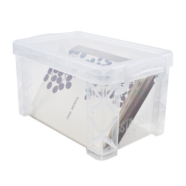 Clear Plastic Stacking Storage Box, 3X5 in