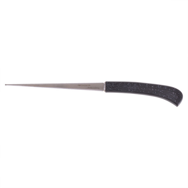 Letter Opener with Stainless Steel Serrated Blade and Plastic Handle, Black, 8 in