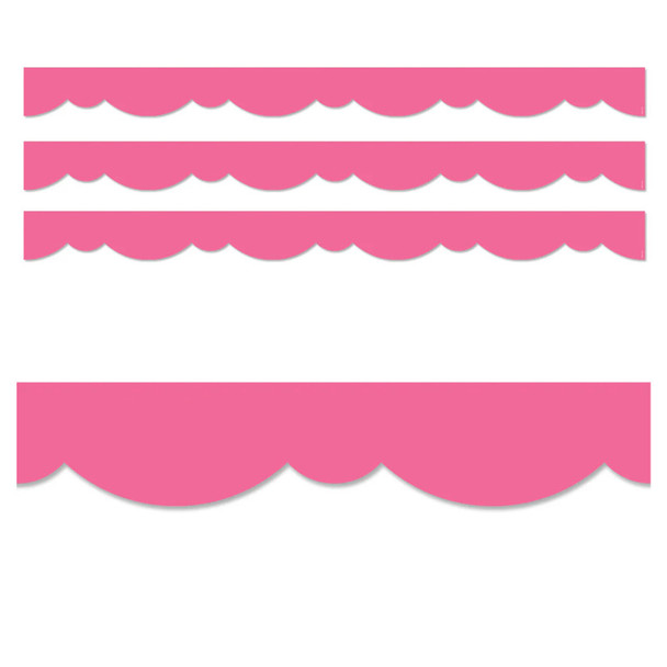 Core Decor Pink Stylish Scallops EZ Border™, 48 Feet Per Pack, 3 Packs