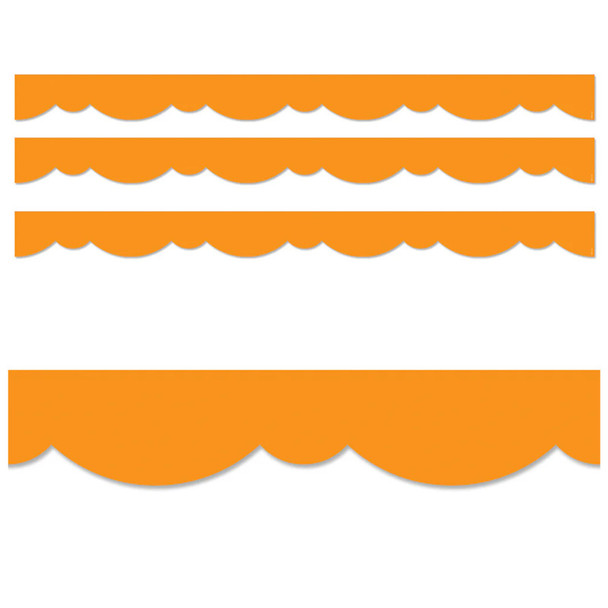 Core Decor Orange Stylish Scallops EZ Border™, 48 Feet Per Pack, 3 Packs