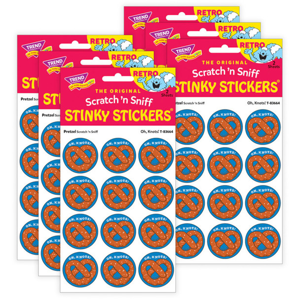 Oh/ Knots!/ Pretzel Scent Stickers, 24 Per Pack, 6 Packs