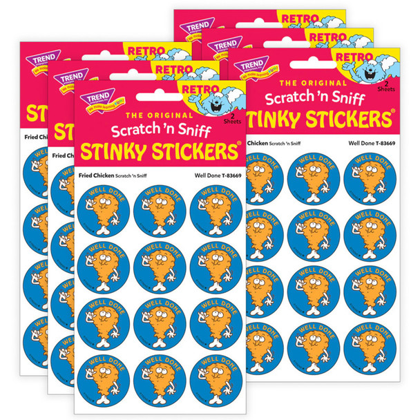 Well Done/ Fried Chicken Scent Stickers, 24 Per Pack, 6 Packs