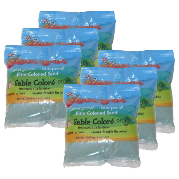 Scenic Sand™ Craft Colored Sand, Moon Shadow, 1 lb (454 g) Bag, Pack of 6