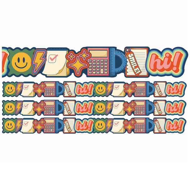 School Icons Extra Wide Deco Trim, 37 Feet Per Pack, 3 Packs