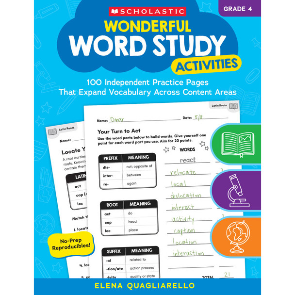 Wonderful Word Study Activities: Grade 4, Independent Practice Pages, Vocabulary Learning, 112 Pages