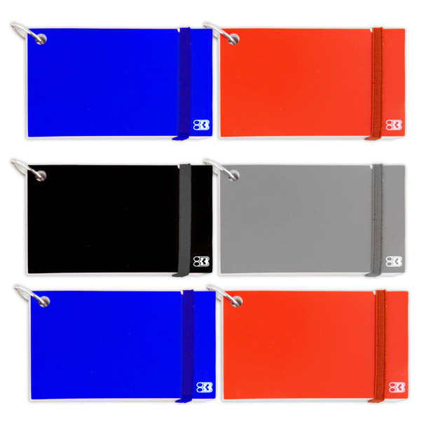 Ruled Index Cards with Ring, Assorted Poly Cover, 3" x 5", White, 100 Count, 1 Each, Pack of 6