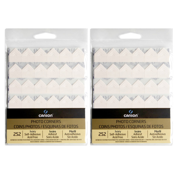 Canson Self-Adhesive Photo Corners, Ivory, 252 Per Pack, 2 Packs