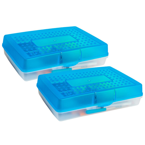 Large Pencil Box, Blue, Pack of 2