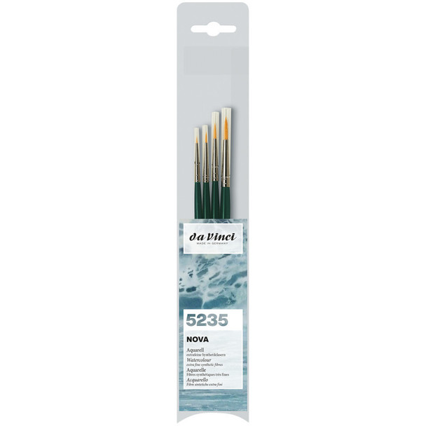 NOVA Model Painting Brushes, Synthetic, All Paint Types, Round, Series 1570, Assorted Sizes, 4 Brush Set