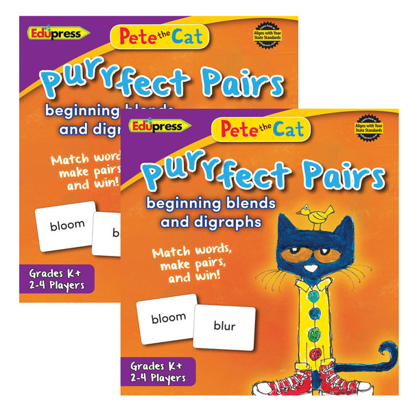 Pete the Cat Purrfect Pairs Game:Beginning Blends & Digraghs, Grade K+, Pack of 2