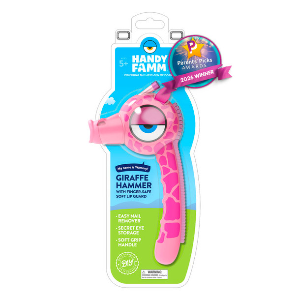 Wammy the Giraffe™ Pink Kids Hammer – Real Metal Hammer for Kids, STEM Learning Tool for DIY Projects