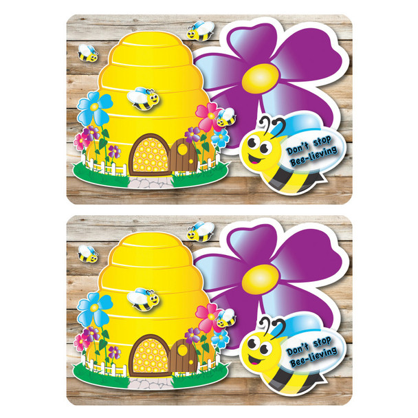 The Original Fun Mat® Computer Mouse Pad, 11.75x8 in, Bee-Lieve, Bee Theme, Set of 2