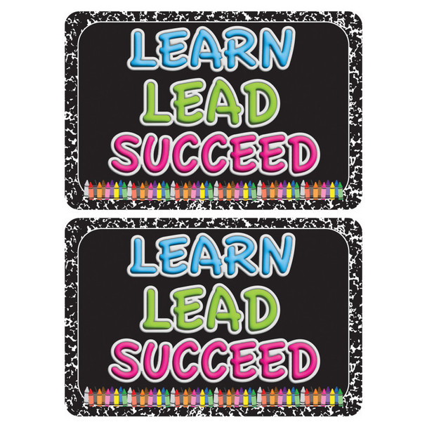 The Original Fun Mat® Computer Mouse Pad, 11.75x8 in, Learn, Lead, Succeed, Composition, Crayons, Set of 2
