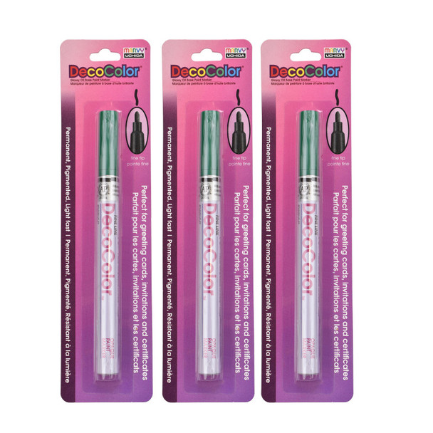 DecoColor® Paint Marker, Fine Tip, 200-S, Green #4, Set of 3