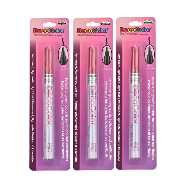 DecoColor® Paint Marker, Fine Tip, 200-S, Crimson Lake #46, Set of 3